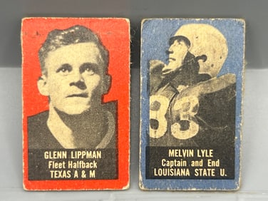 1949-50 Topps Felt Backs Glenn Lippman RC #48 & Melvin Lyle RC #49