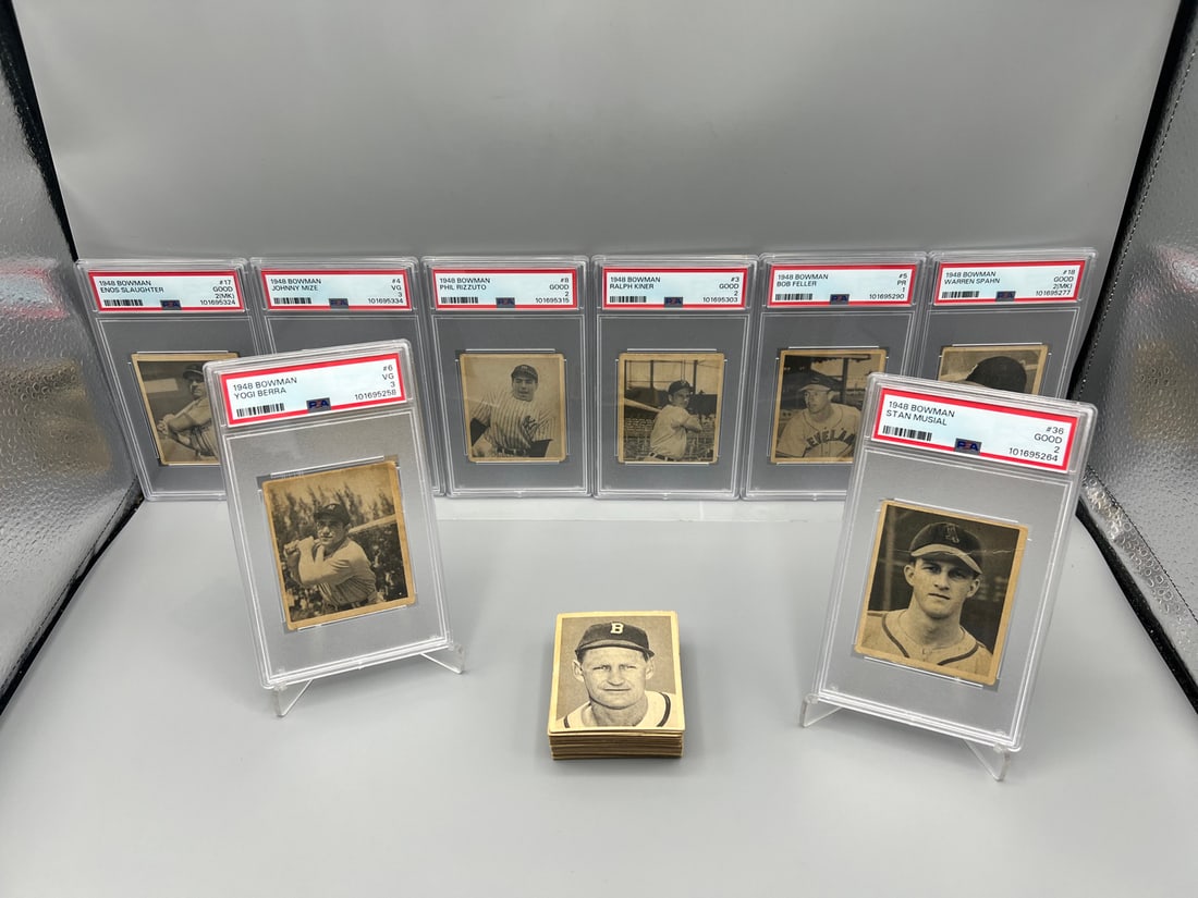 1948 Bowman Baseball Near Complete Set W/ PSA Graded Key Cards - Missing 4 Cards - Appears To Be (1 of 18)