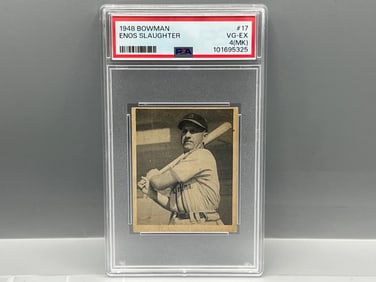 1948 Bowman Enos Slaughter RC #17 PSA VG-EX 4 (MK)