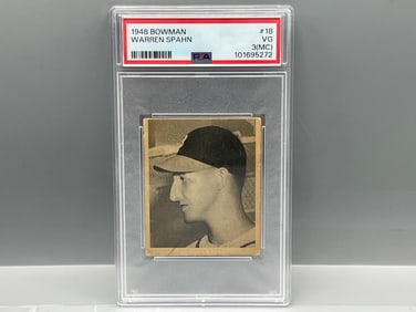 1948 Bowman Warren Spahn RC #18 PSA VG 3 (MC)