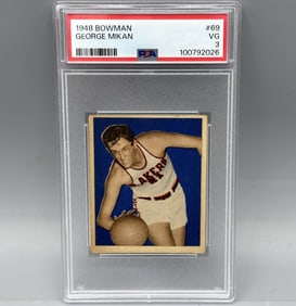 1948 Bowman George Mikan RC #69 PSA 3 - Hall of Famer - Iconic Card