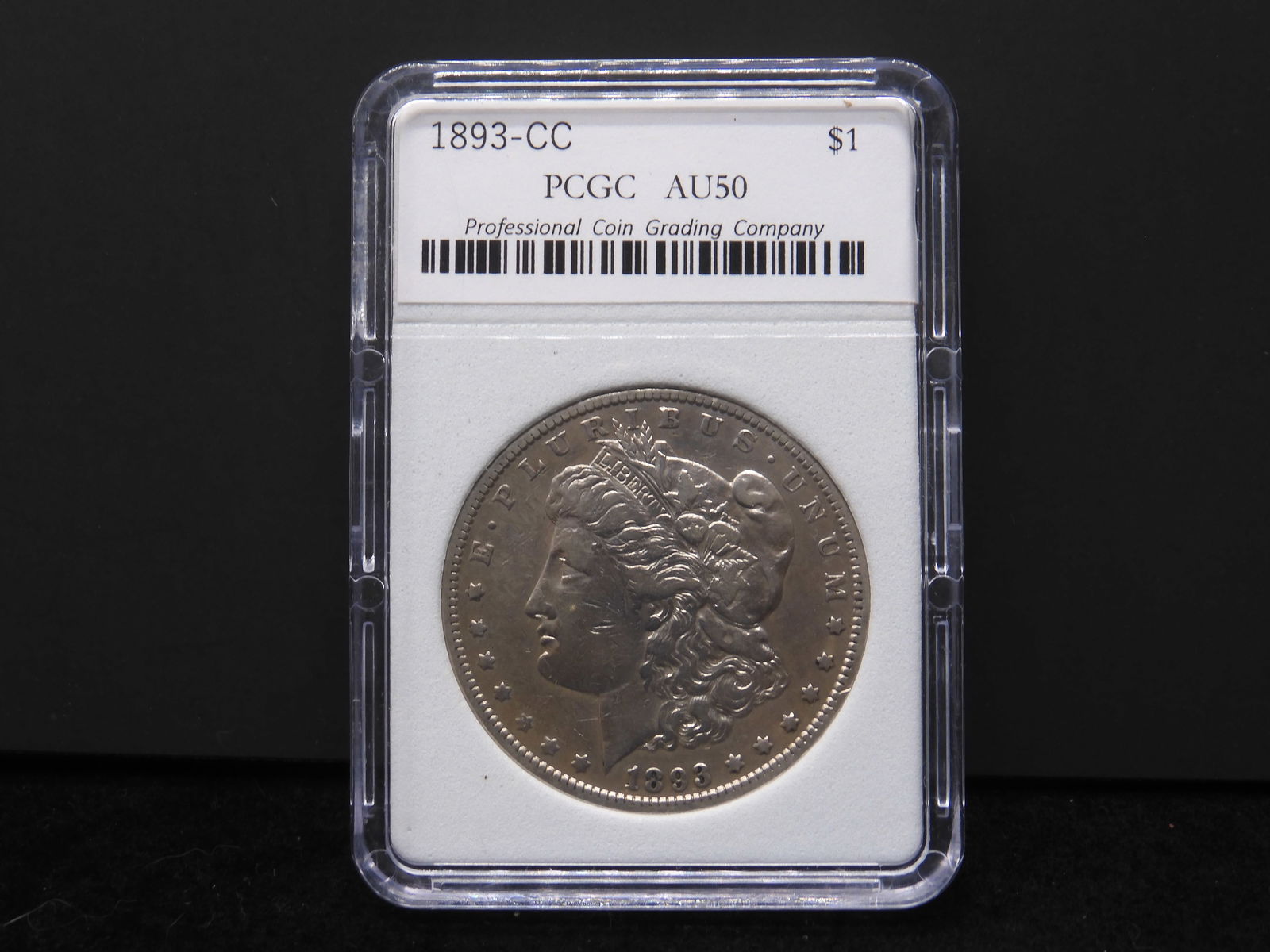 KEY DATE! 1893-CC Morgan Silver Dollar - PCGC AU50 "NOT" PCGS (1 of 3)