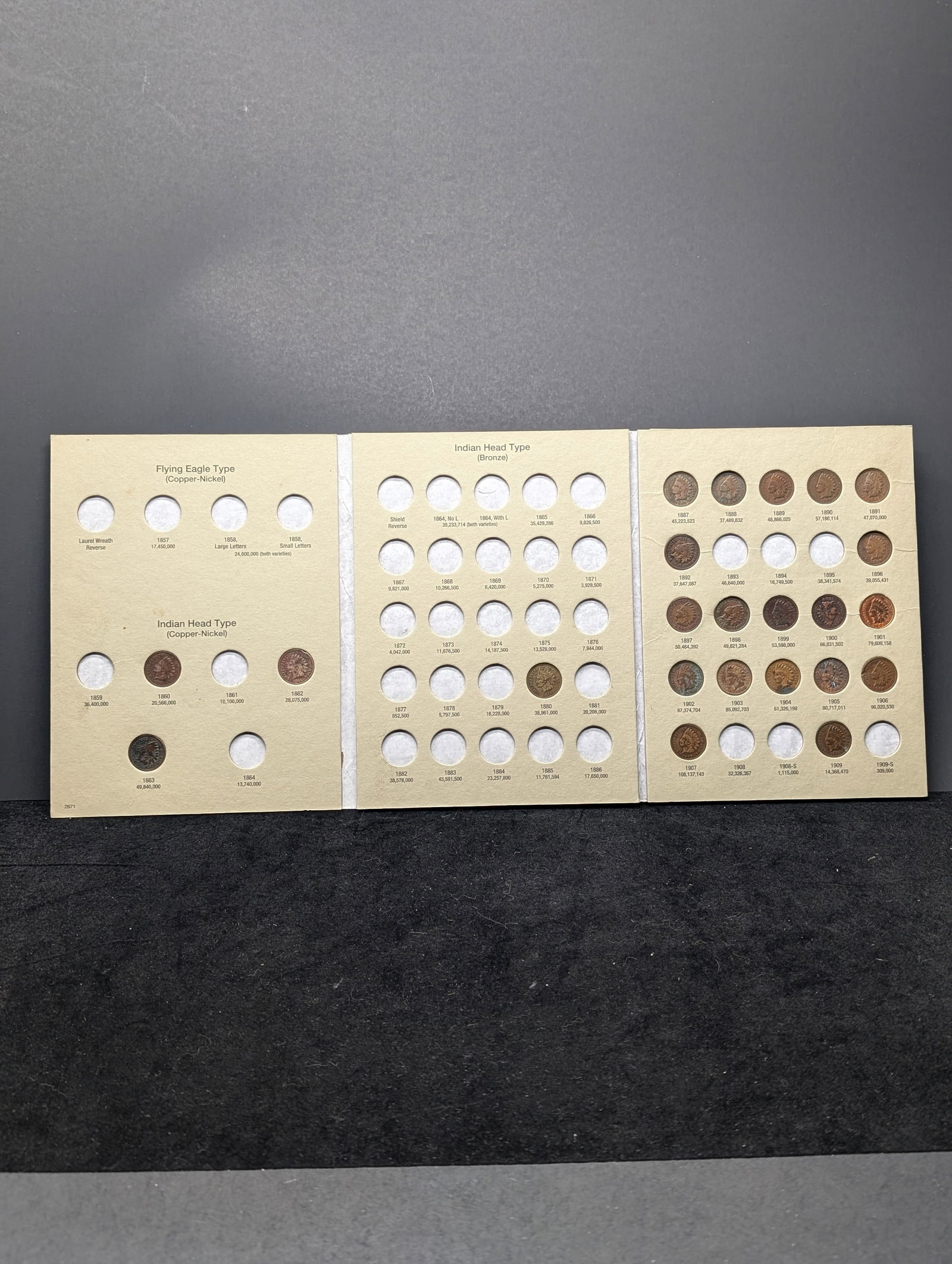 Partial Collection of Indian Head Cents in Album - 1860-1909 (1 of 5)