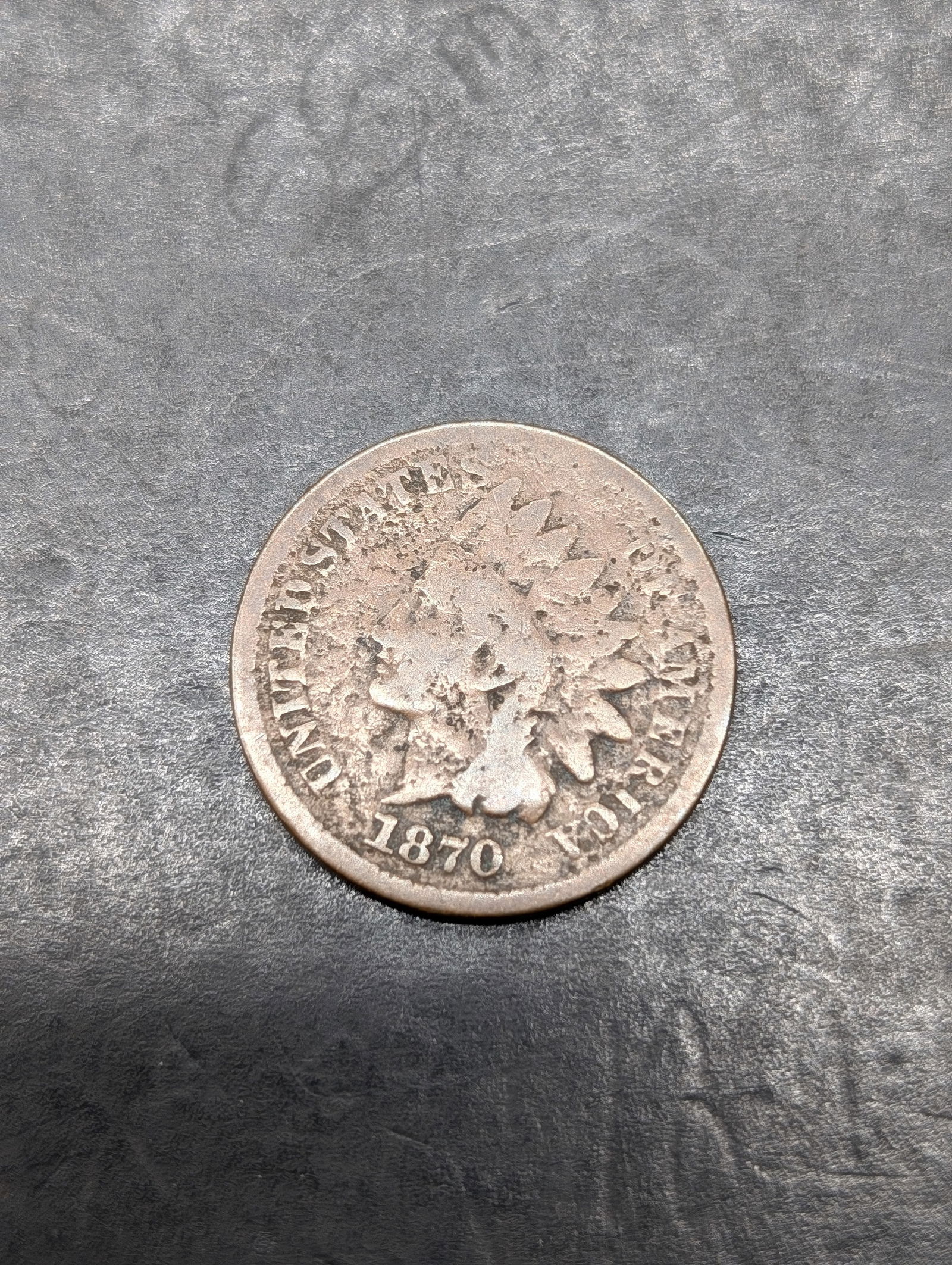 **AVERAGE CIRC** 1870 Indian Head Cent (1 of 2)