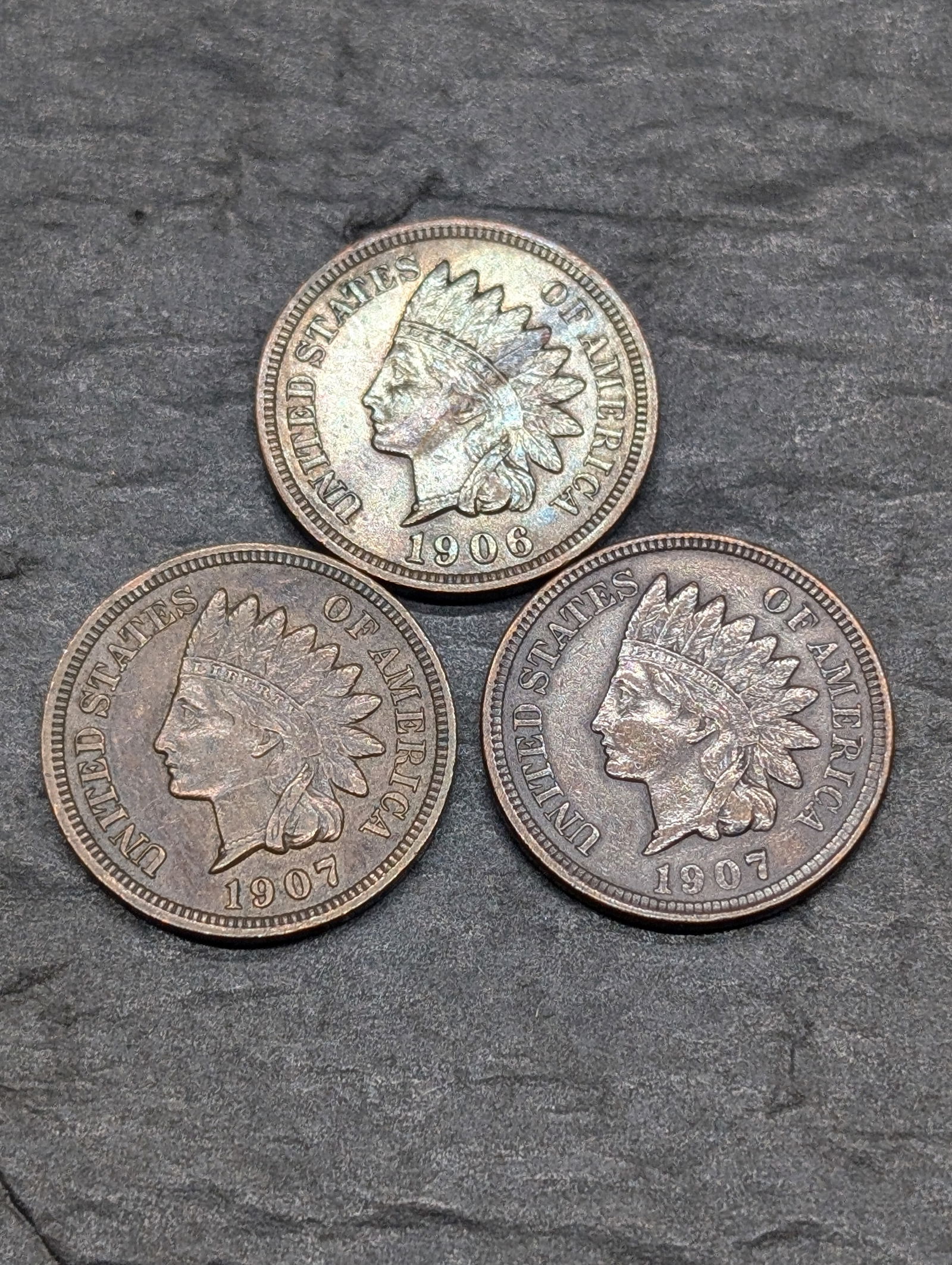 Lot of 3 Various Dated **AU** Indian Head Cents (1 of 2)