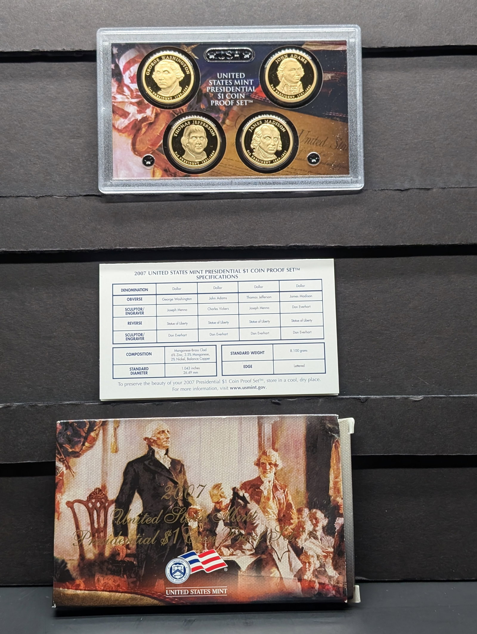 2007-S United States Mint Presidential One Dollar Coin Proof Set: 2007-S United States Mint Presidential One Dollar Coin Proof Set