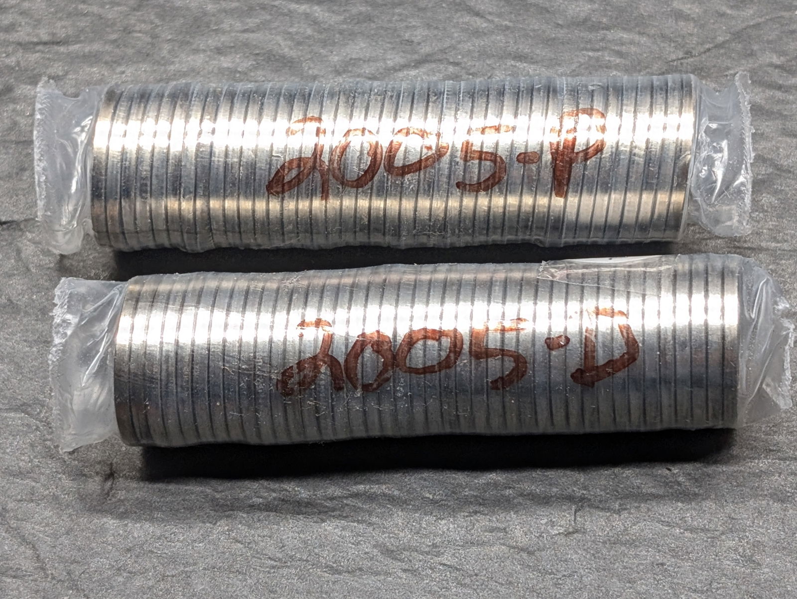 Two Plastic Wrapped Rolls Of 2005 P&D Jefferson Nickels (1 of 3)