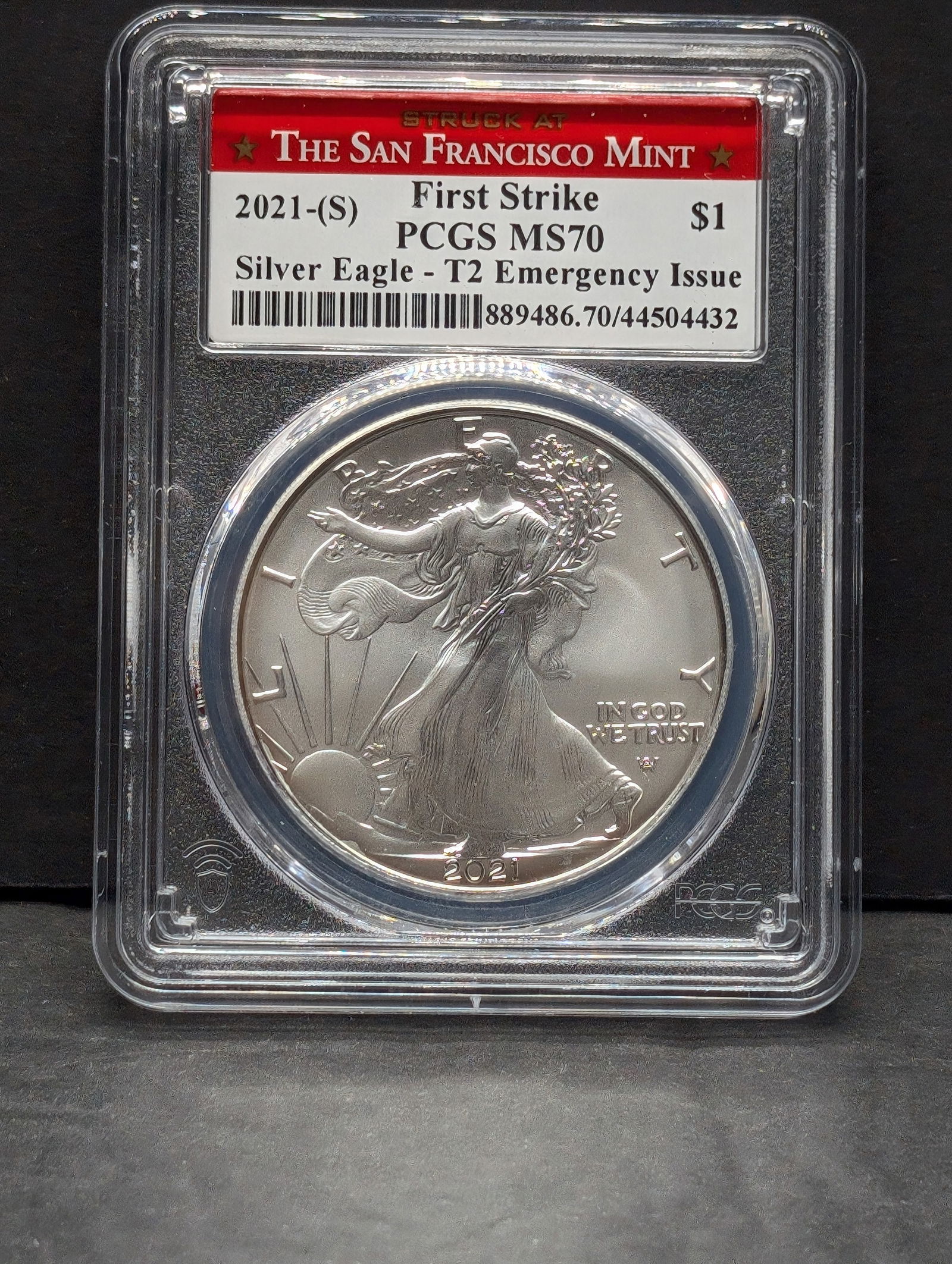 2021(S) T-2 American Silver Eagle - PCGS MS70 *First Strike - Emergency Issue* (1 of 3)