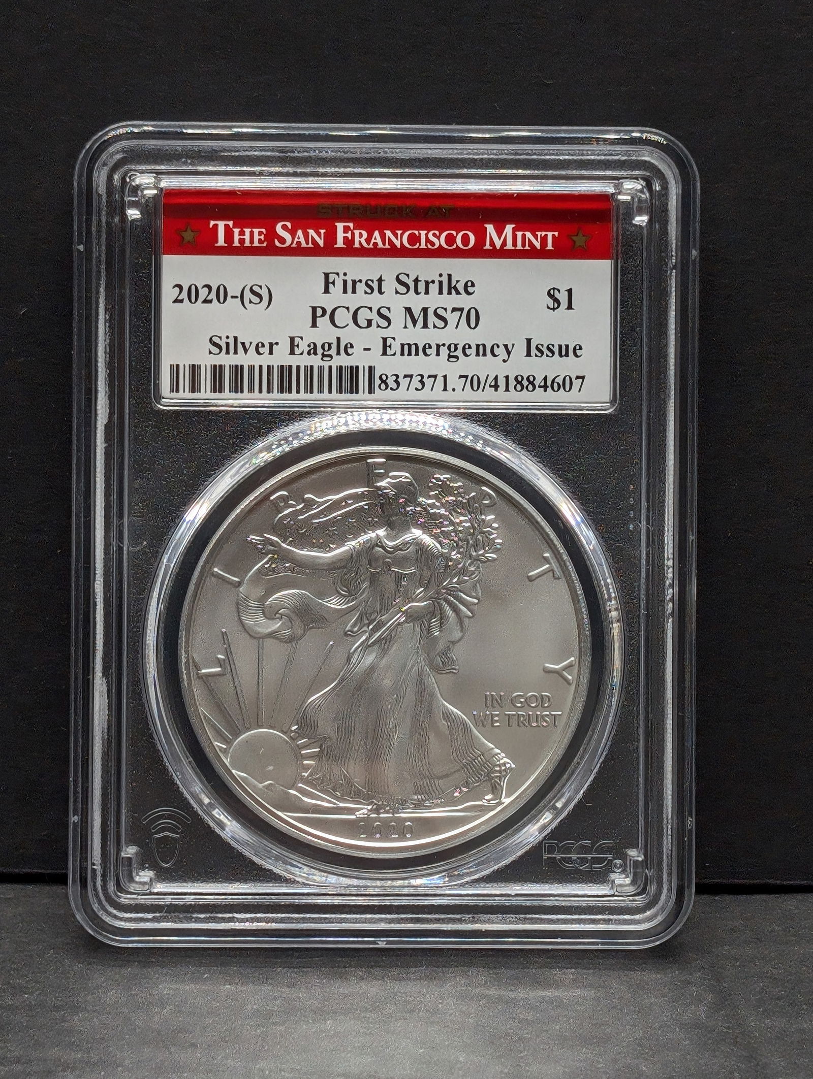 2020(S) American Silver Eagle - PCGS MS70 *First Strike - Emergency Issue* (1 of 3)