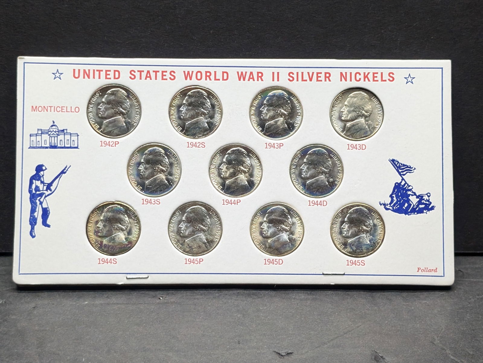 Complete WWII silver nickel set. All nickels are very choice BU with great luster. (1 of 4)