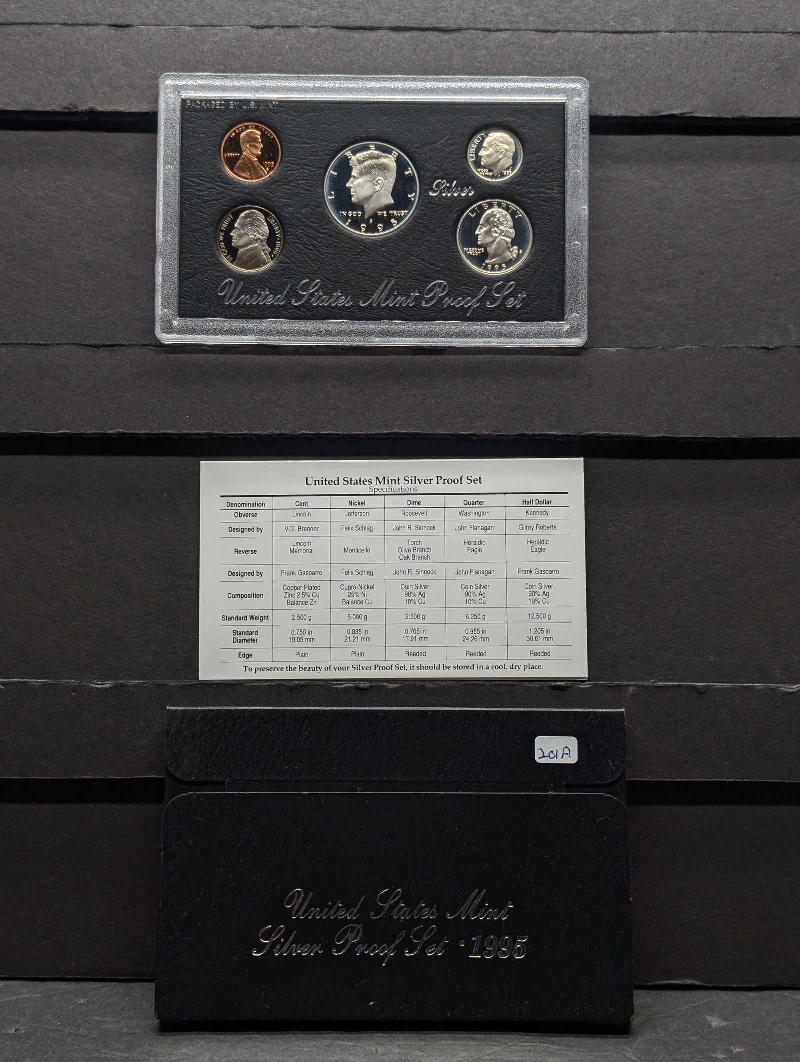 1995 S 90% Silver Proof Set in original box. GEM.  (1 of 4)