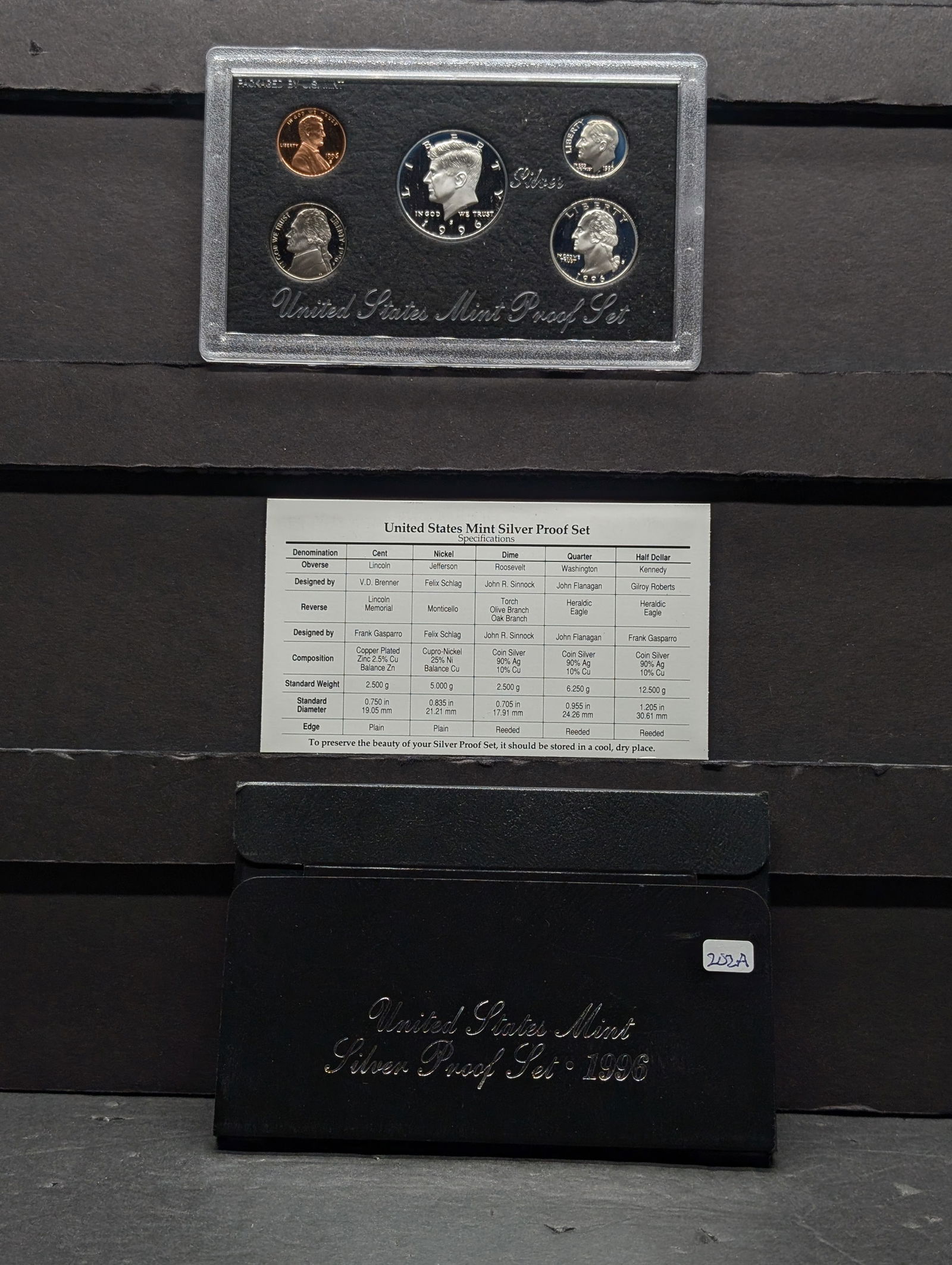 1996 S 90% Silver Proof Set in original box. GEM. The toughest black box set. (1 of 4)