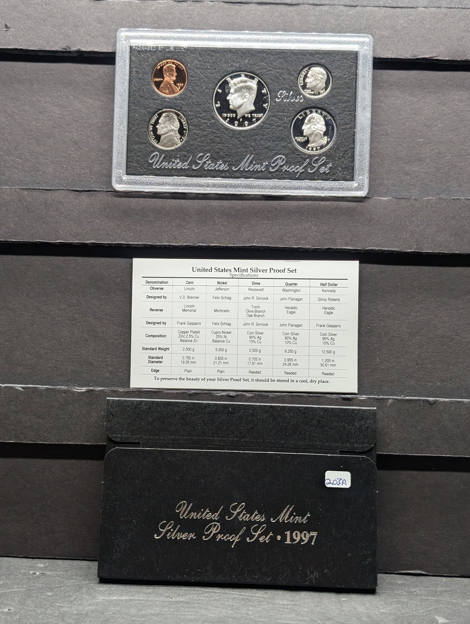 1997 S 90% Silver Proof Set in original box. GEM. (1 of 4)