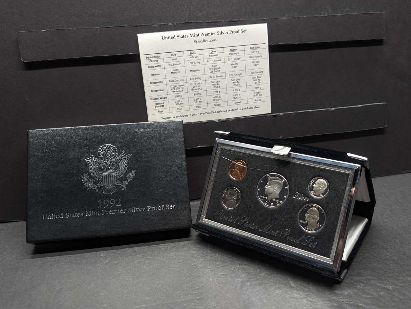1992-S U.S. Mint Premier Silver Proof Set in OGP w/ COA (1 of 4)