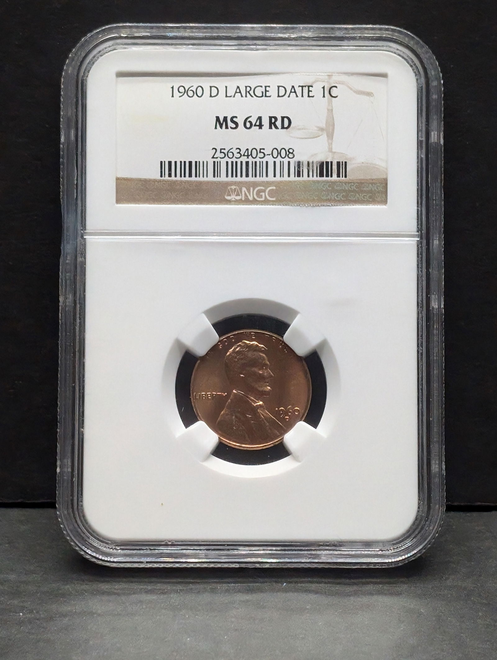 1960-D Large Date Lincoln Memorial Cent - NGC MS64 RD (1 of 3)