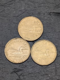 1987, 1988 & 1989 Canada Dollars (3 PCS)