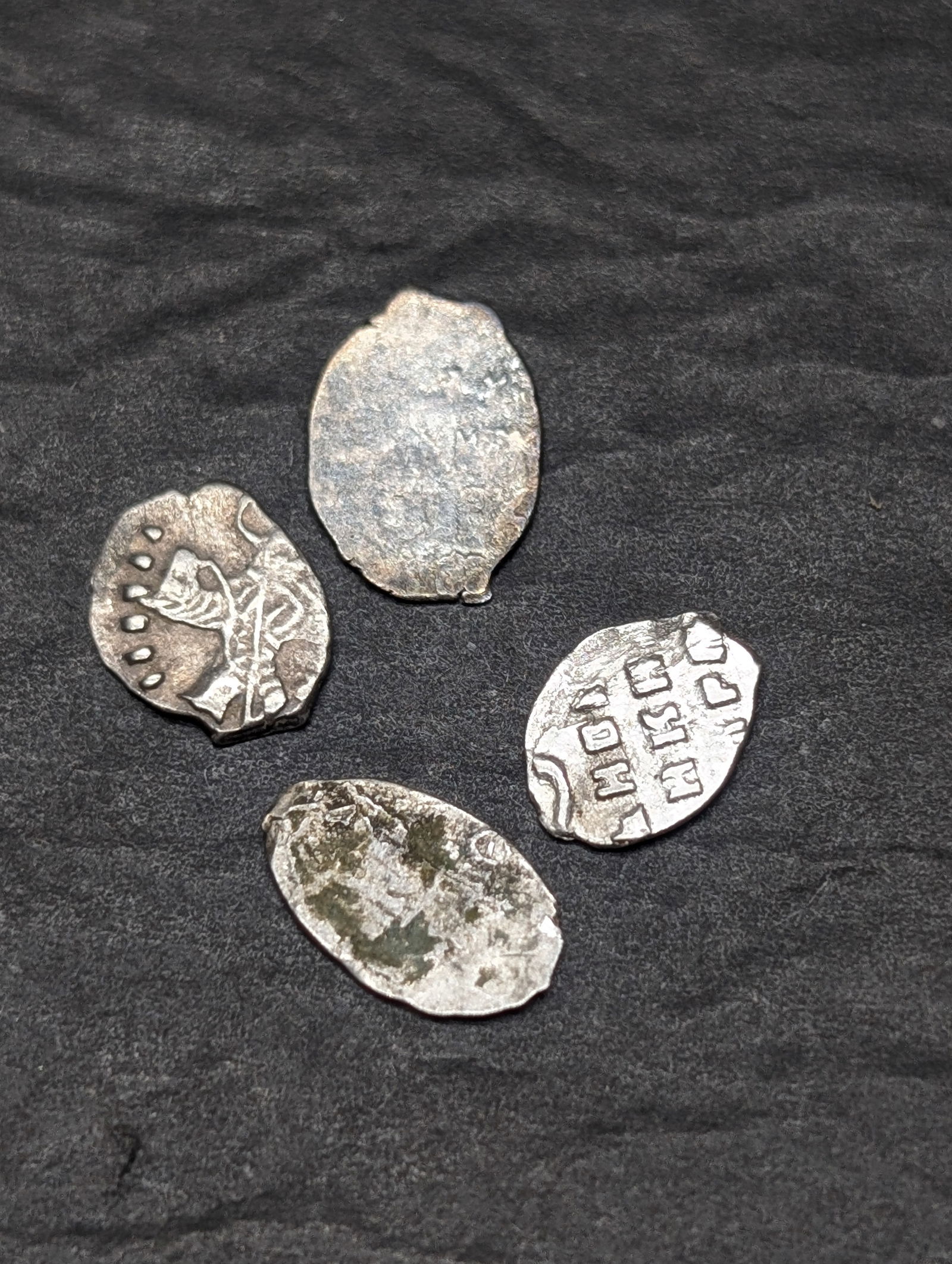Lot of Four 1547-84 Soviet Silver Wire Money - Ivan the Terrible  (1 of 2)