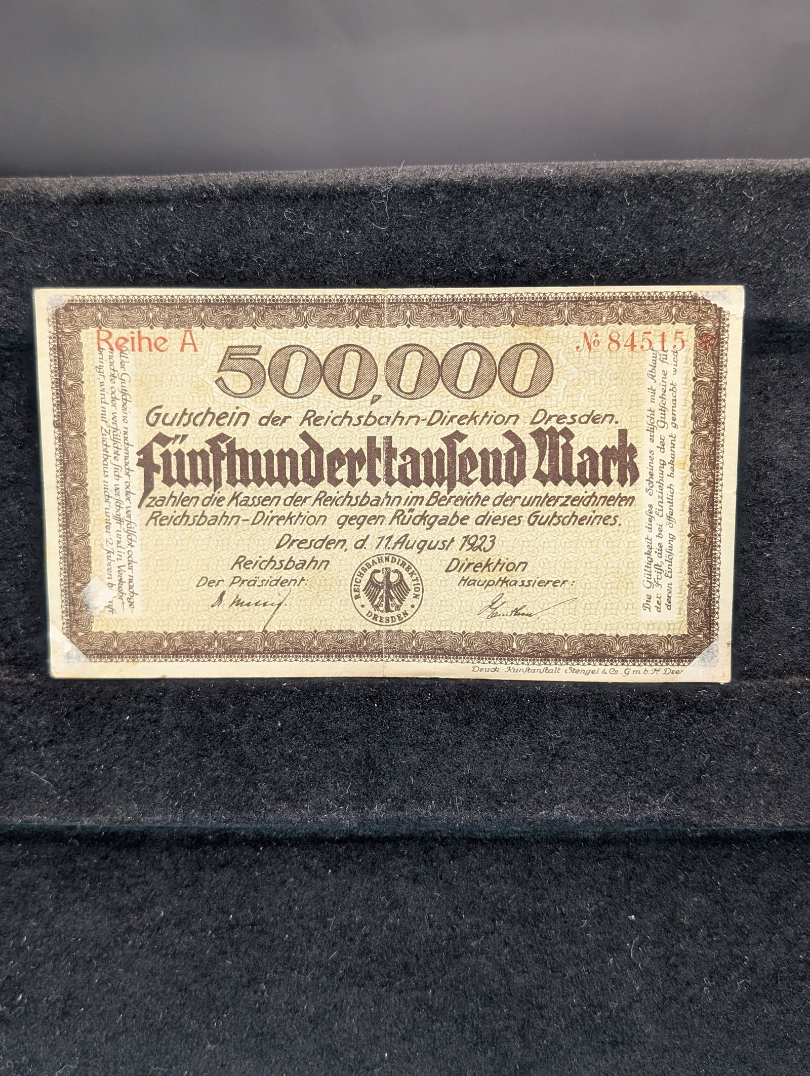 1923 German 500,000 Mark Note. Rare Post WWI Currency (1 of 2)