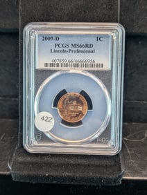 2009-D MS66RD Lincoln Professional Penny, (Graded by PCGS)