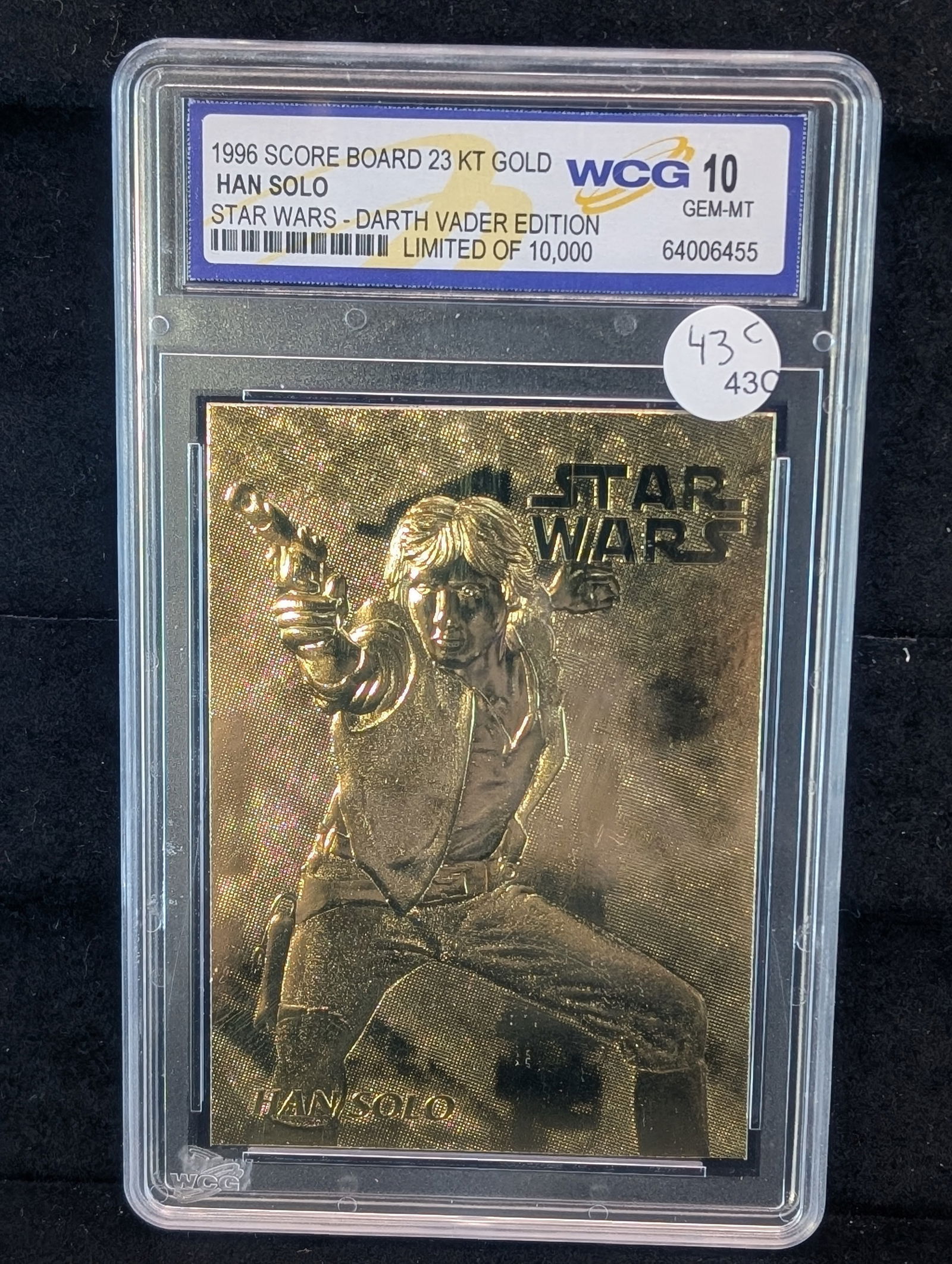 Star Wars, HAN SOLO, 23KT Gold, Sealed, Gem 10 Mint, Limited of 10,000, Darth Vader Edition! (1 of 2)