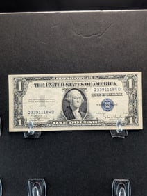 1935-C $1 Silver Certificate, Off Center Printing Error