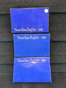 1968-S 1969-S 1970-S U.S. 5-Coin Proof Sets w/OGP - Includes The 1968-S, 1969-S, 1970-S Silver Proof