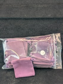 Lot Of Small Purple Drawstring Jewelry Bags