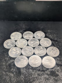 Lot of 14 Sunoco Series Antique Car Tokens