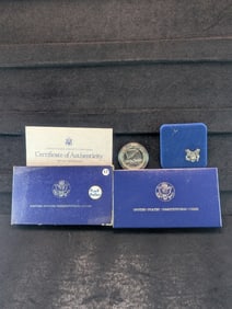 1987 S Proof US Constitution Silver Dollar  OGP