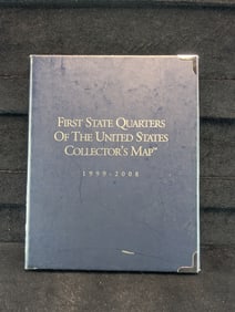 First State Quarter Book Collector's Map  1999-2008    50 coins