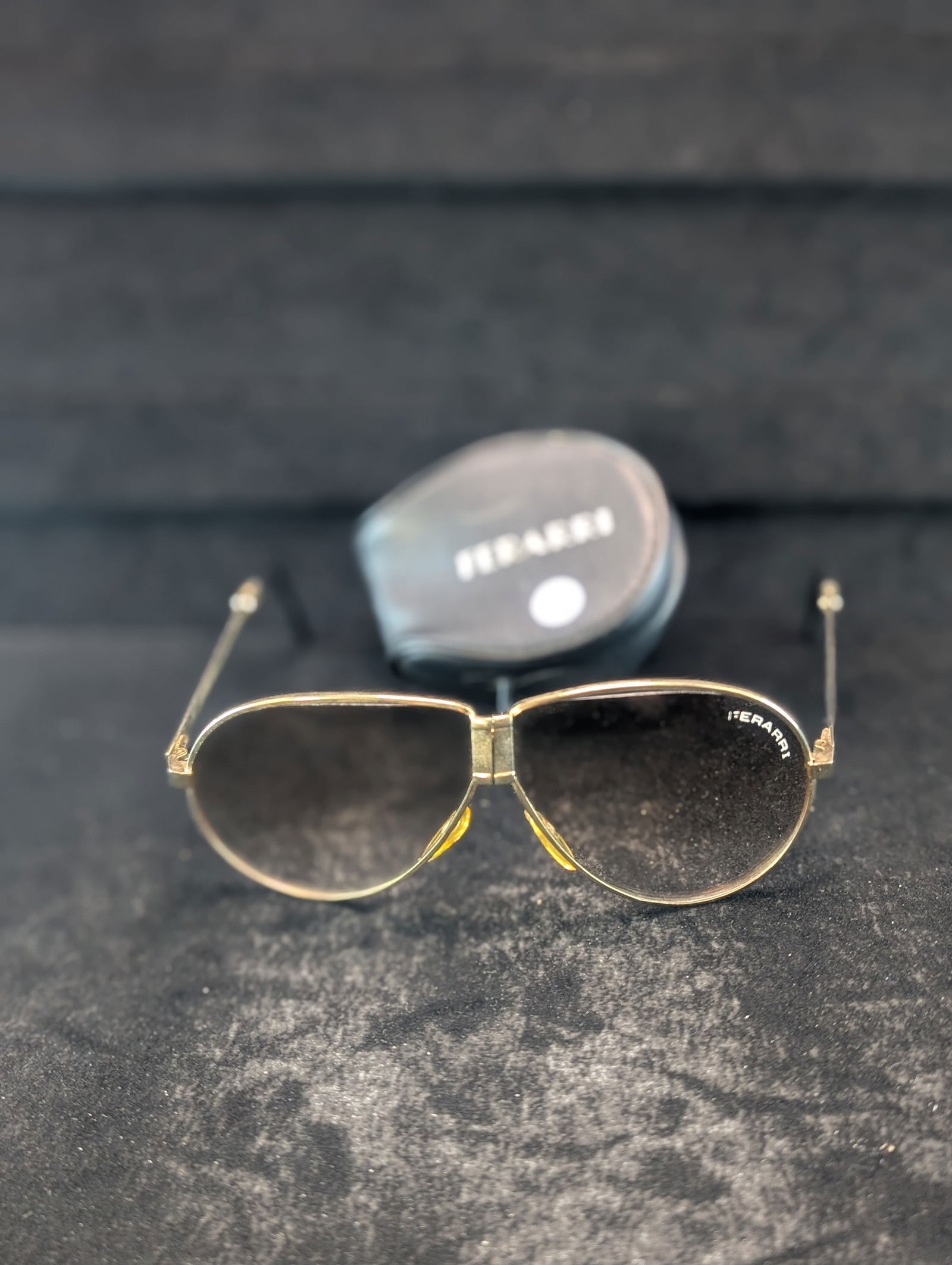 Vintage Foldable Ferrari Sunglasses With Case: Vintage Foldable Ferrari Sunglasses With Case