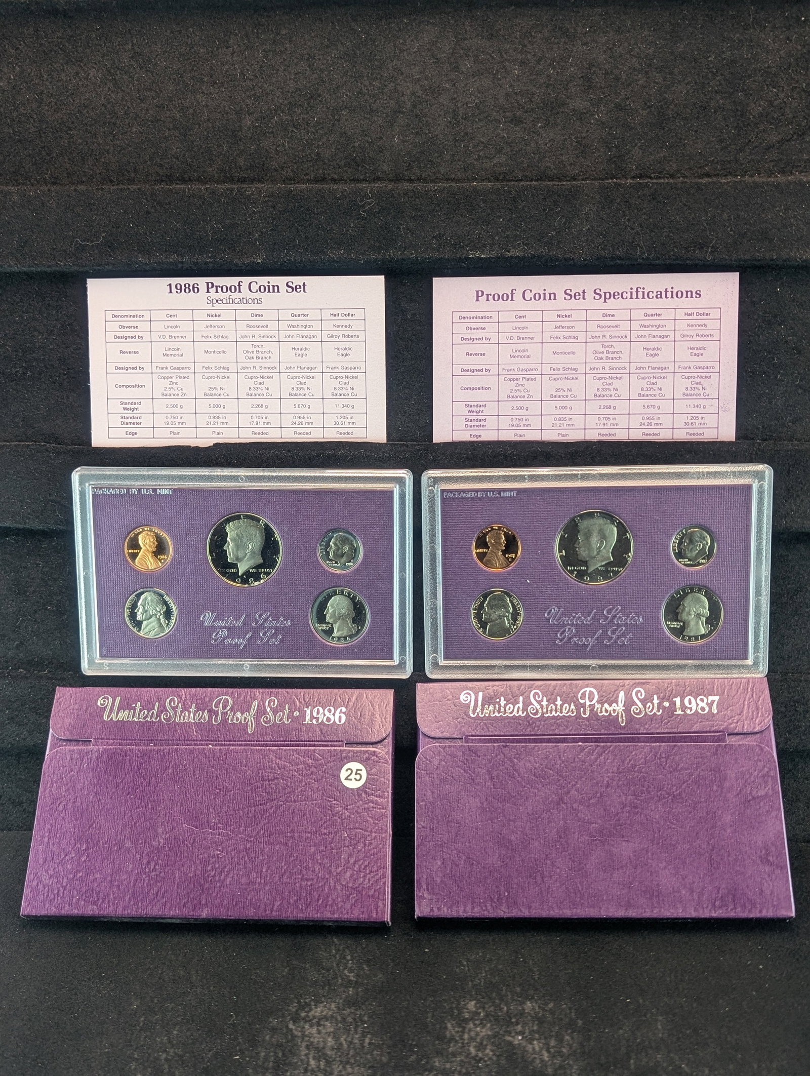 1986-S and 1987-S United States Mint Proof Sets OGP (1 of 4)