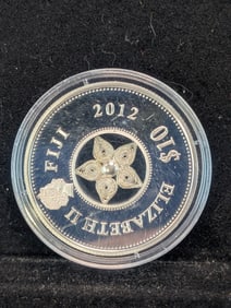 2012 $10 Eliz II Fiji Coin with Crystal Inlay