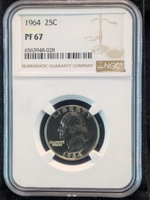 1964  Washington Quarter  NGC PF67