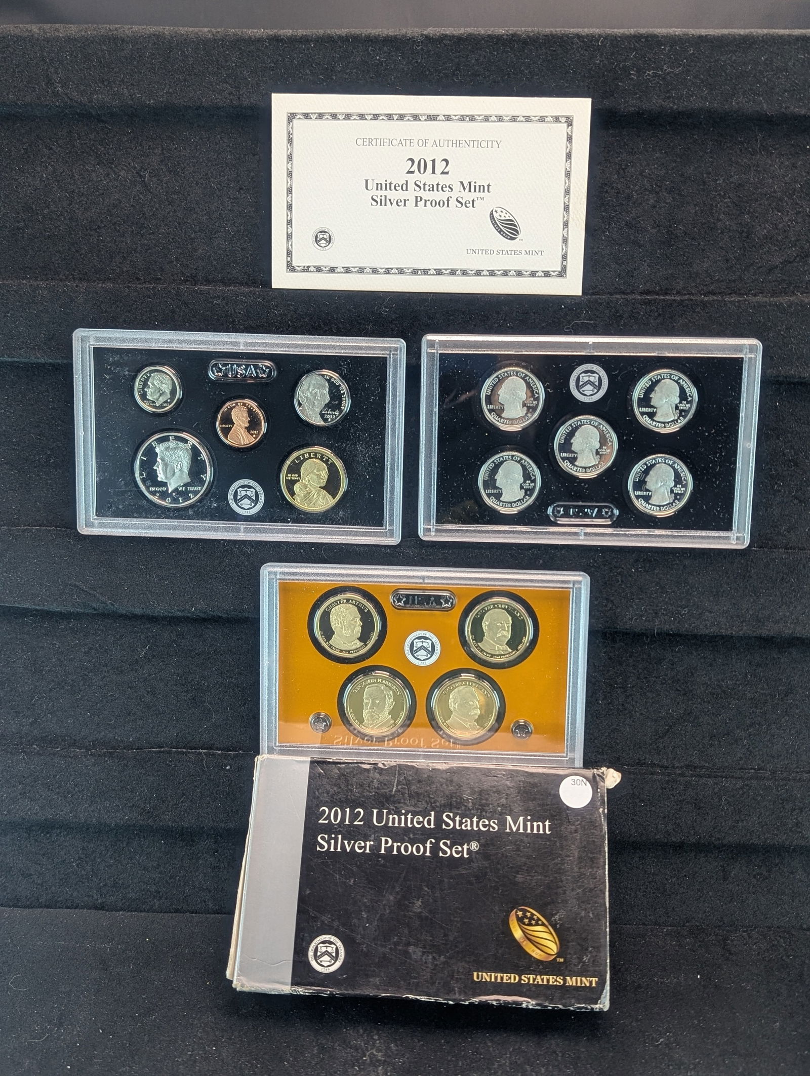 2012-S U.S. Silver 14-Coin Proof Set w/OGP & COA - Grey Sheet Bid Is $100 (1 of 4)