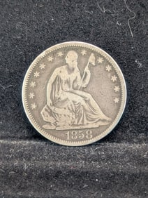1858 U.S. Seated Liberty Half Dollar - Vintage Type Coin