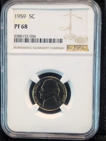 1959 Jefferson Nickel  NGC PF68