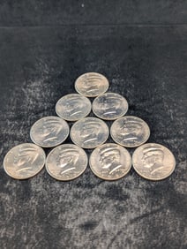 Ten 1992-P UNC Kennedy Half Dollars