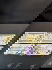 Lot of 4 Canadian Notes (Currency)