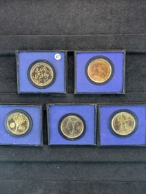 (5 Medals) American Revolution Bicentennial 1776-1976  Commemorative Medals Franklin Mint 5 Medals