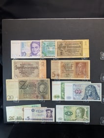 Lot of 12 German Notes (Currency)