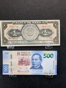Lot of 2 Mexican Notes (Currency)