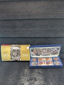 Queen Elizabeth II Coronation Stamp & Coin Set - Celebrating 1953 to 2003 Fifty Years - by the Royal