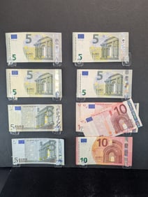 Lot of 10 European Notes (Currency)