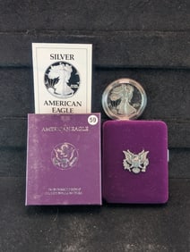 1990 S Proof American Silver Eagle 1 oz OGP