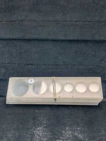 Five Plastic Coin holders, For One Dollar to one Cent coins