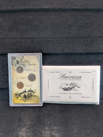1914-D Barber Dime, 1907 Liberty Head V Nickel, 1907 Indian Head Cent  in a Nice Display Case