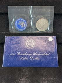 1971-S 40% Silver Eisenhower Dollar Uncirculated  - In Blue Envelope OGP & COA