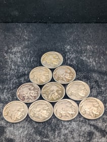 Lot Of 10 1936 Buffalo Nickels