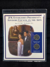 1989 - P&D Clad Kennedy Half Dollars  Featuring  - JFK Establishes President's Advisory Council on